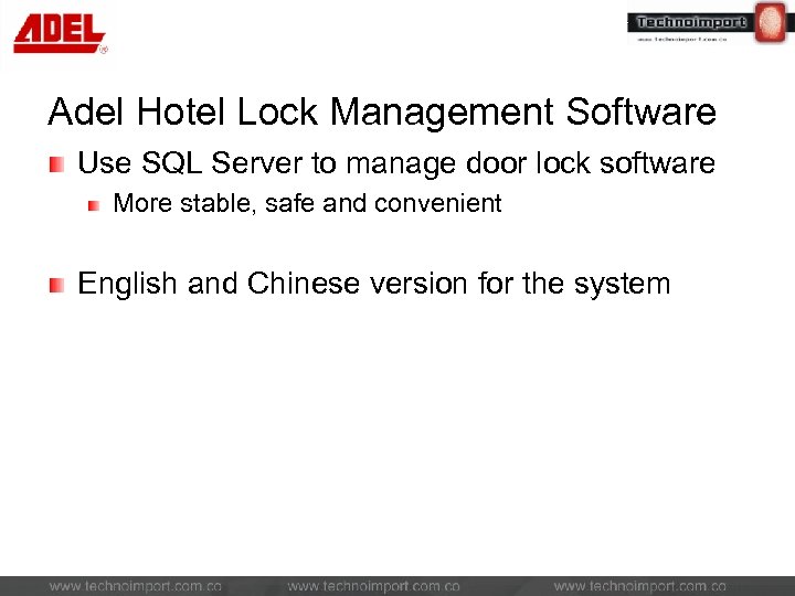 Adel Hotel Lock Management Software Use SQL Server to manage door lock software More