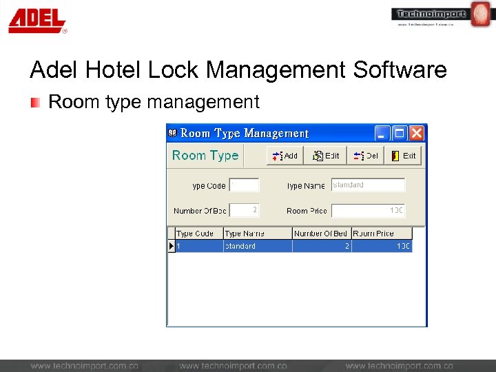 Adel Hotel Lock Management Software Room type management 