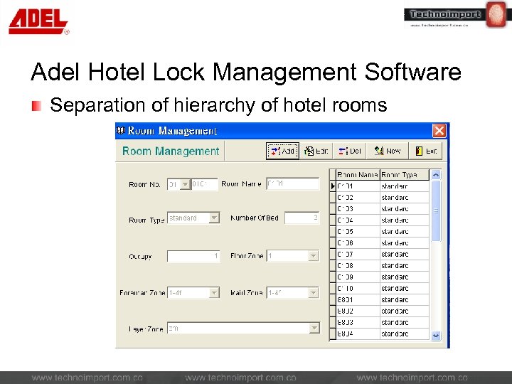 Adel Hotel Lock Management Software Separation of hierarchy of hotel rooms 