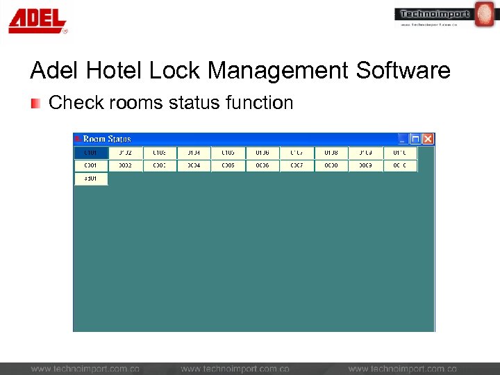 Adel Hotel Lock Management Software Check rooms status function 