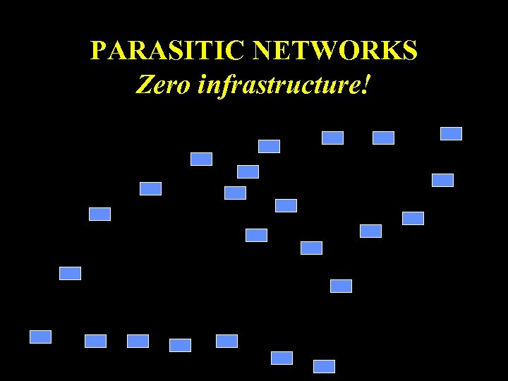 PARASITIC NETWORKS Zero infrastructure! 