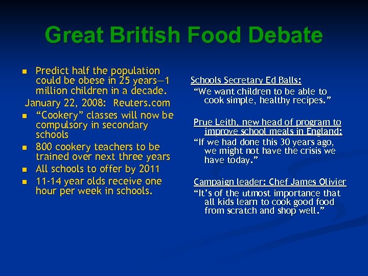 Great British Food Debate Predict half the population could be obese in 25 years—