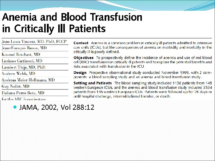  JAMA, 2002, Vol 288: 12 