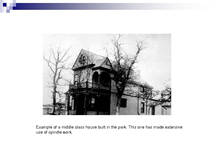 Example of a middle class house built in the park. This one has made