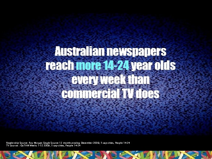 Australian newspapers reach more 14 -24 year olds every week than commercial TV does