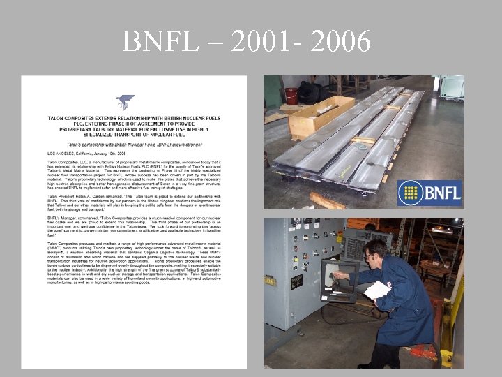 BNFL – 2001 - 2006 