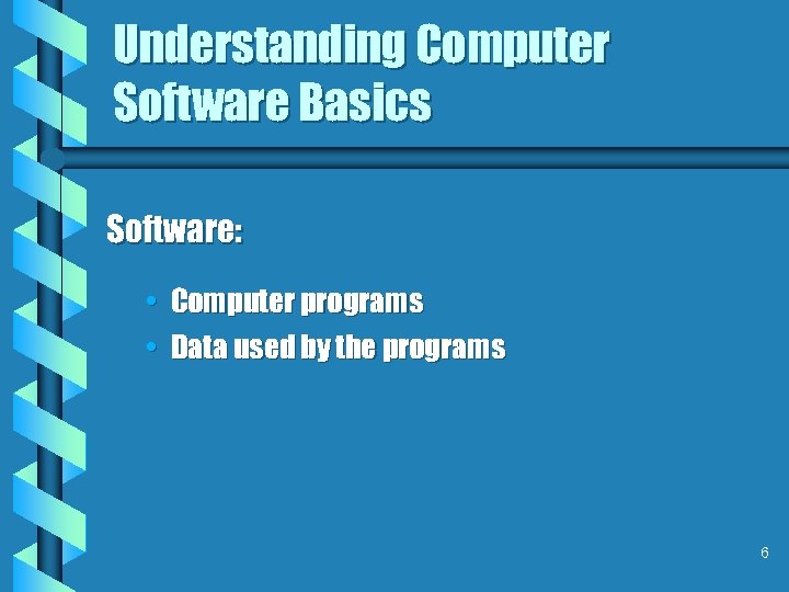 Understanding Computer Software Basics Software: • Computer programs • Data used by the programs