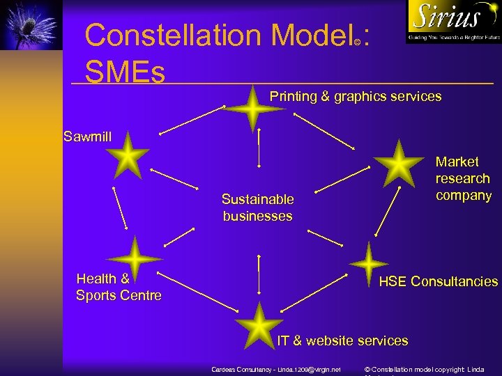 Constellation Model : SMEs © Printing & graphics services Sawmill Market research company Sustainable