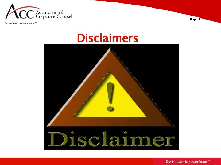 Page 18 Disclaimers 