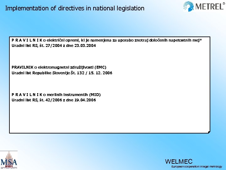 Implementation of directives in national legislation P R A V I L N I