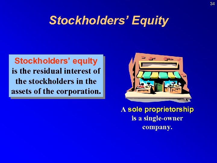 34 Stockholders’ Equity Stockholders’ equity is the residual interest of the stockholders in the