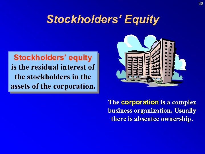 36 Stockholders’ Equity Stockholders’ equity is the residual interest of the stockholders in the