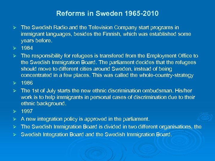 Major communities and country of origins In Sweden