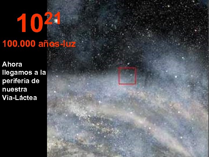 21 10 100. 000 años-luz Ahora llegamos a la periferia de nuestra Via-Láctea 