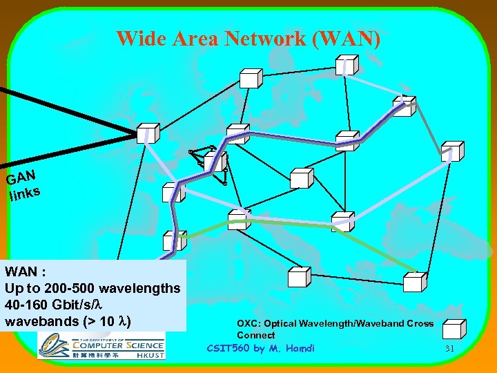 Wide Area Network (WAN) GAN links WAN : Up to 200 -500 wavelengths 40