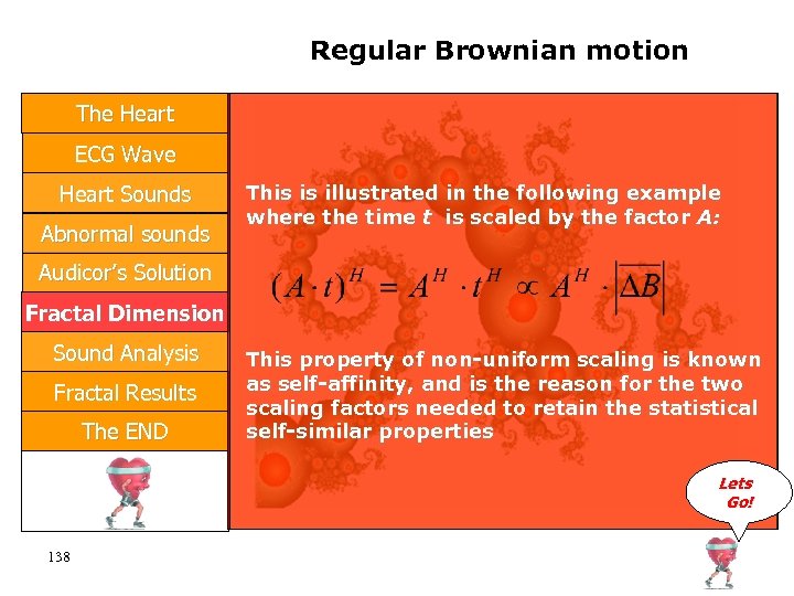 Regular Brownian motion The Heart ECG Wave Heart Sounds Abnormal sounds This is illustrated