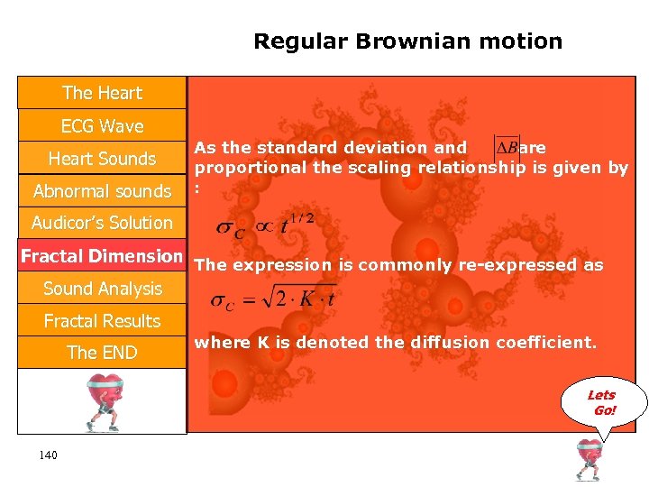 Regular Brownian motion The Heart ECG Wave Heart Sounds Abnormal sounds As the standard