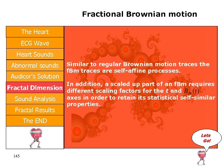 Fractional Brownian motion The Heart ECG Wave Heart Sounds Abnormal sounds Audicor’s Solution Similar