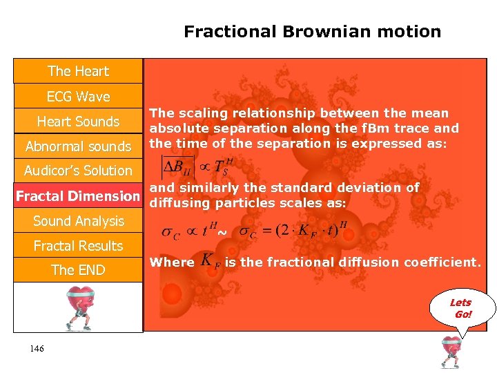 Fractional Brownian motion The Heart ECG Wave Heart Sounds Abnormal sounds The scaling relationship