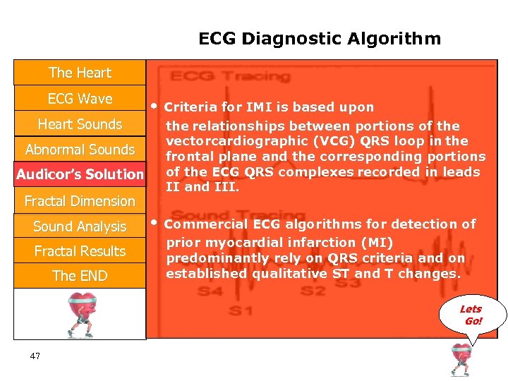 ECG Diagnostic Algorithm The Heart ECG Wave Heart Sounds Abnormal Sounds Audicor’s Solution Fractal