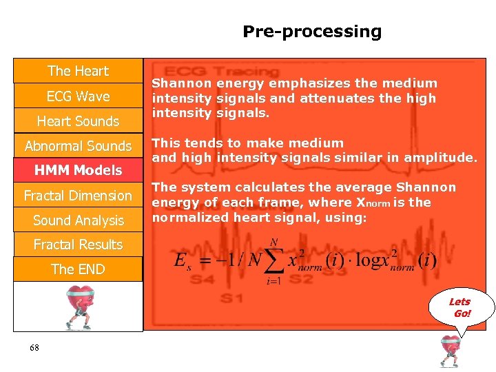 Pre-processing The Heart ECG Wave Heart Sounds Abnormal Sounds HMM Models Fractal Dimension Sound