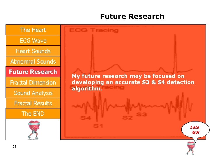 Future Research The Heart ECG Wave Heart Sounds Abnormal Sounds Future Research Fractal Dimension