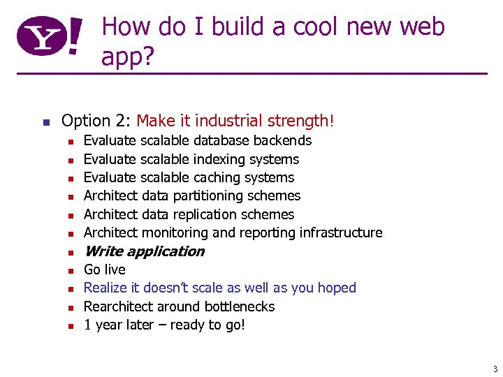 How do I build a cool new web app? n Option 2: Make it