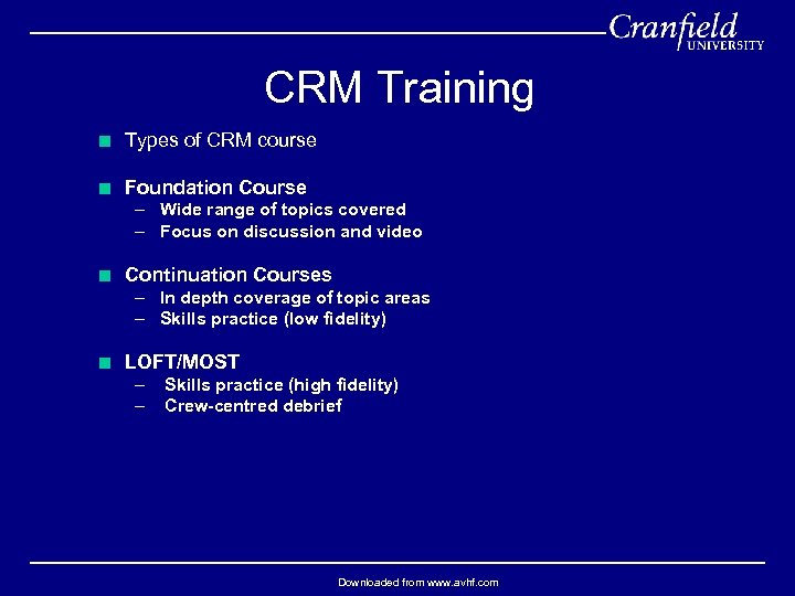 CRM Training < Types of CRM course < Foundation Course – Wide range of