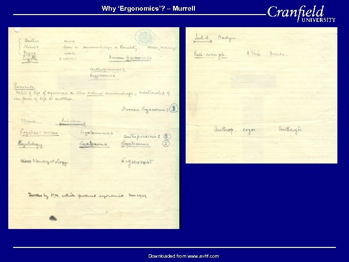 Why ‘Ergonomics’? – Murrell Downloaded from www. avhf. com 
