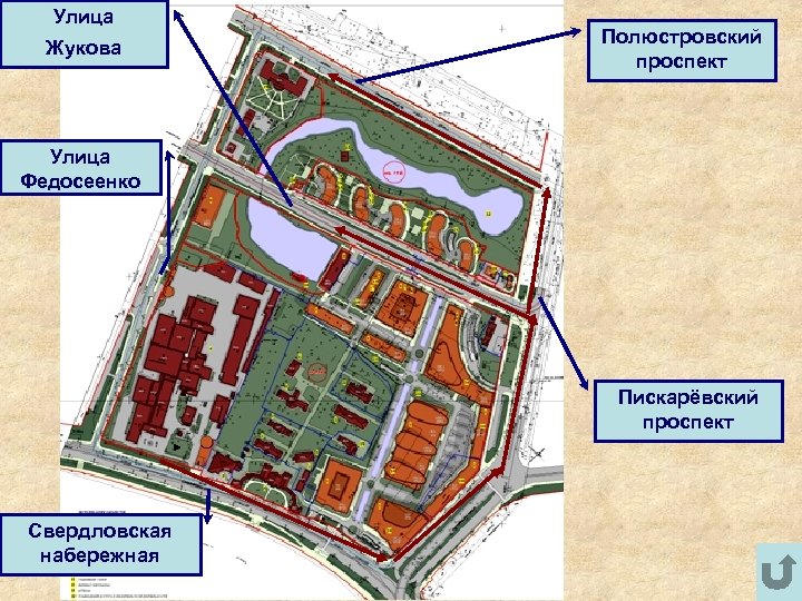 Улица Жукова Полюстровский проспект Улица Федосеенко Пискарёвский проспект Свердловская набережная 