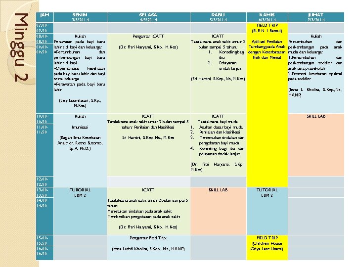 M nggu 2 Miinggu 2 JAM 07. 0007. 50 08. 0008. 50 09. 0009.