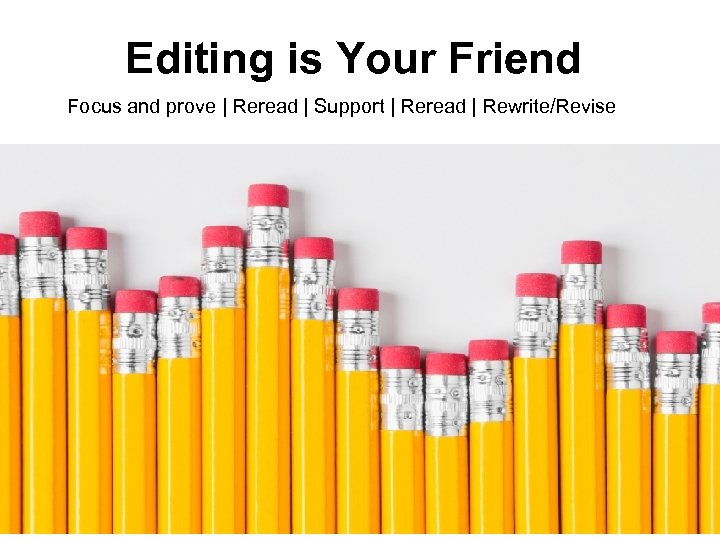 Editing is Your Friend Focus and prove | Reread | Support | Reread |