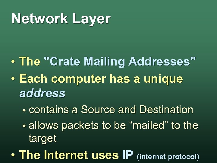 Network Layer • The 
