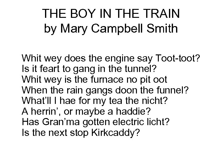 THE BOY IN THE TRAIN by Mary Campbell Smith Whit wey does the engine