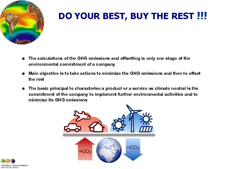 DO YOUR BEST, BUY THE REST !!! The calculations of the GHG emissions and