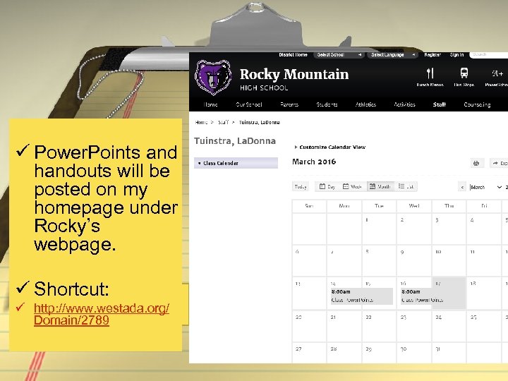 ü Power. Points and handouts will be posted on my homepage under Rocky’s webpage.