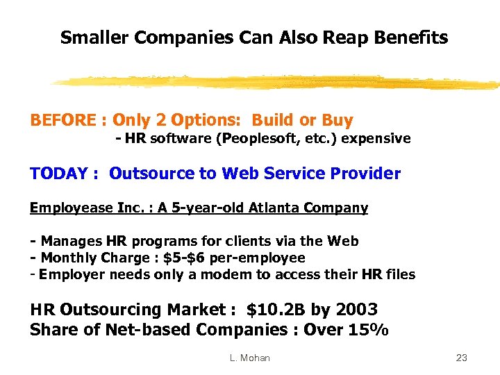 Smaller Companies Can Also Reap Benefits BEFORE : Only 2 Options: Build or Buy