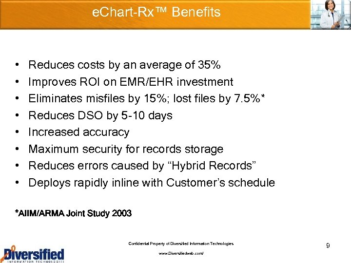 e. Chart-Rx™ Benefits • • Reduces costs by an average of 35% Improves ROI