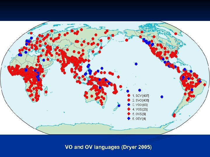 VO and OV languages (Dryer 2005) 