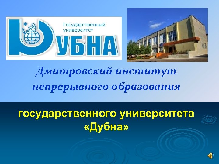 Дмитровский институт непрерывного образования государственного университета «Дубна» 