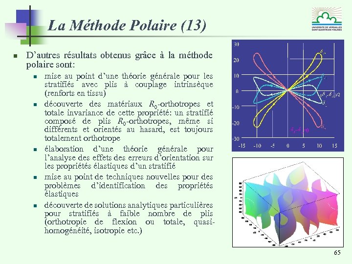 La Méthode Polaire (13) n D’autres résultats obtenus grâce à la méthode polaire sont: