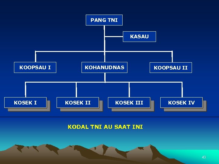 PANG TNI KASAU KOOPSAU I KOSEK I KOHANUDNAS KOSEK III KOOPSAU II KOSEK IV