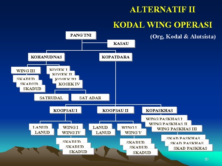 ALTERNATIF II KODAL WING OPERASI PANG TNI (Org, Kodal & Alutsista) KASAU KOHANUDNAS WING