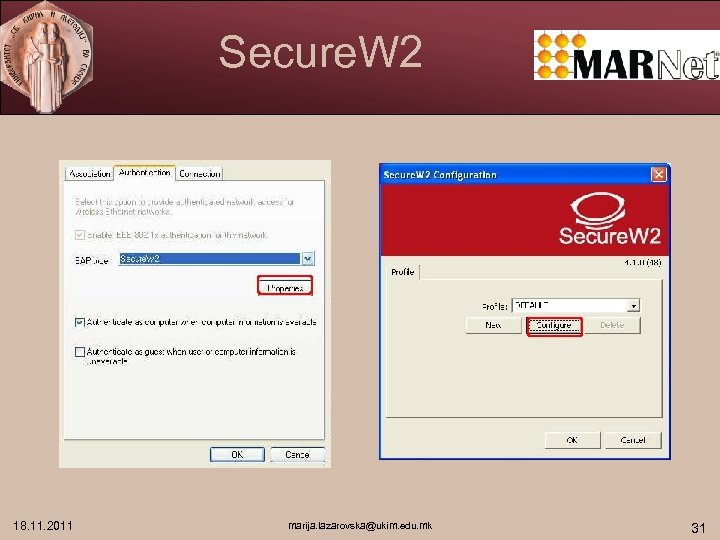 Secure. W 2 18. 11. 2011 marija. lazarovska@ukim. edu. mk 31 