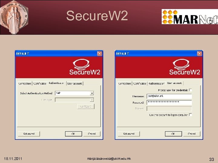 Secure. W 2 18. 11. 2011 marija. lazarovska@ukim. edu. mk 33 