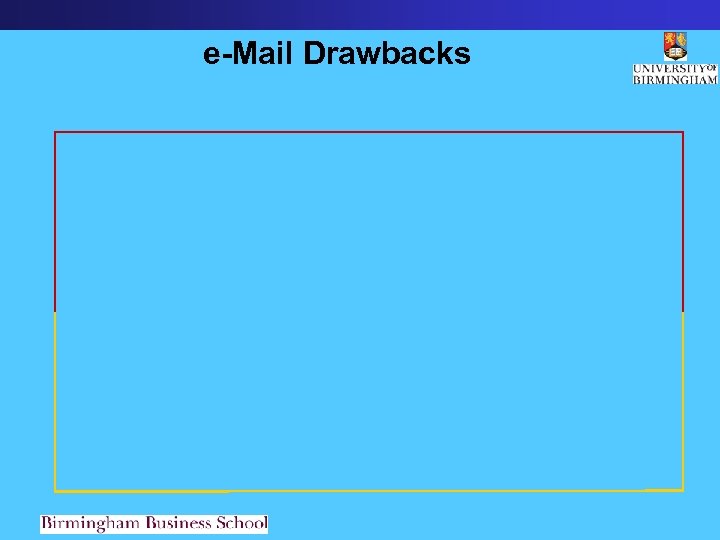 e-Mail Drawbacks 