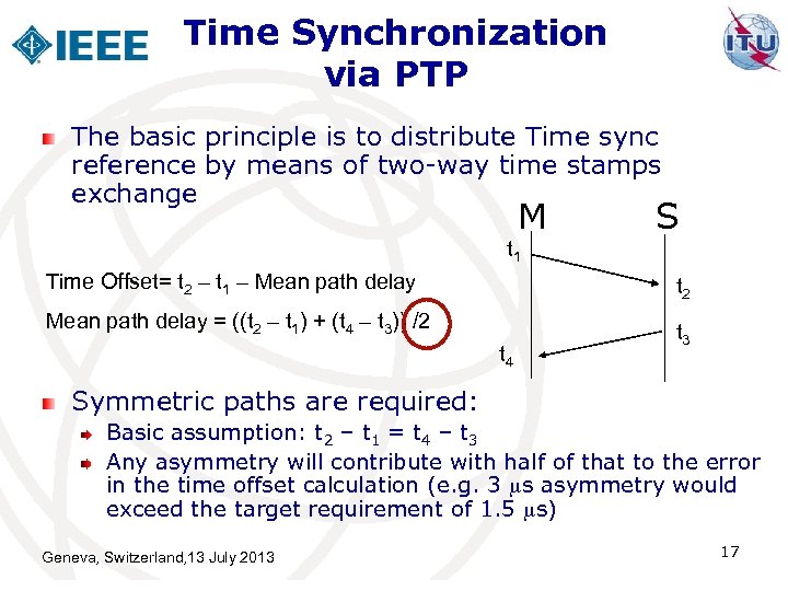 Time Synchronization via PTP The basic principle is to distribute Time sync reference by