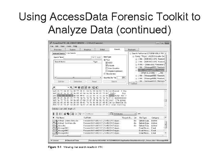 Using Access. Data Forensic Toolkit to Analyze Data (continued) 
