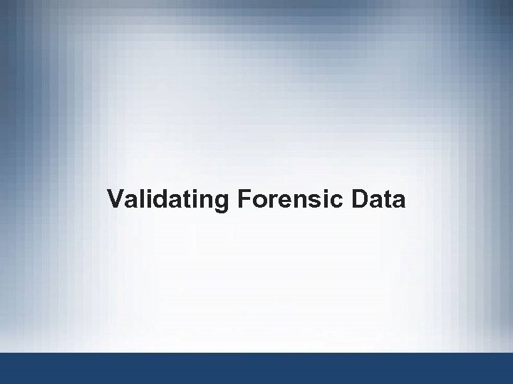 Validating Forensic Data 