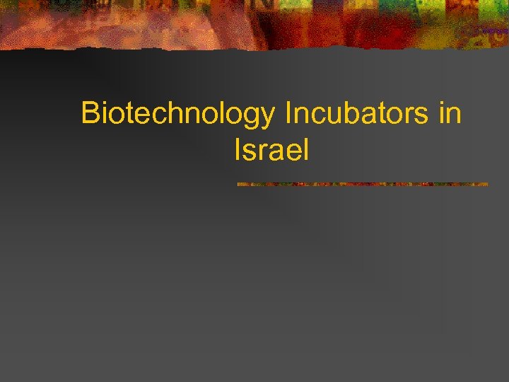 Biotechnology Incubators in Israel The Israeli Biotechnology